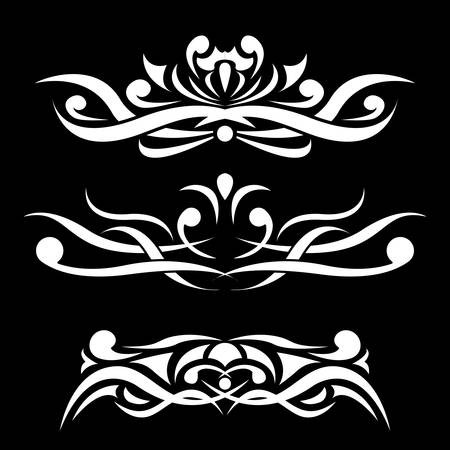 Black and white ornament. Decorative divider. Vector illustrationのイラスト素材