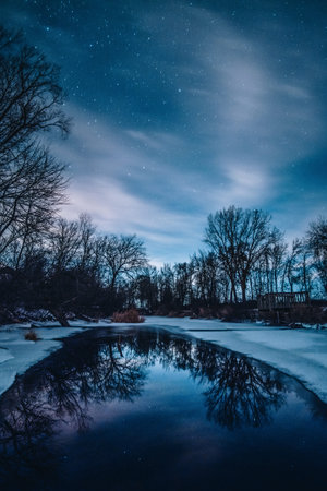 The beautiful stars on cold Wisconsin nights over the river.
