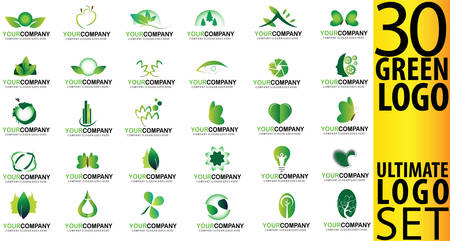 Green logo setのイラスト素材