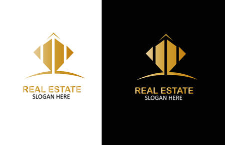 Real Estate Logo Design. Vector illustrationのイラスト素材