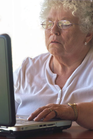 elderly woman learning