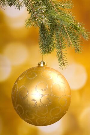 Gold and shiny decoration for Christmasの写真素材
