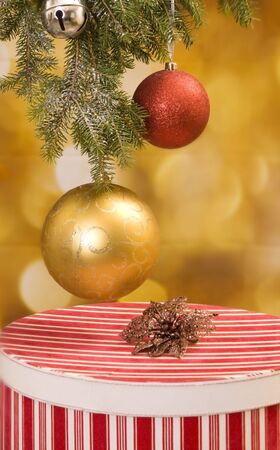 Christmas time with presents under the treeの写真素材