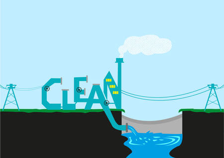 Clean Energy, Water and Environment concept Illustrationのイラスト素材