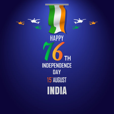 76th Indian independence day posterのイラスト素材
