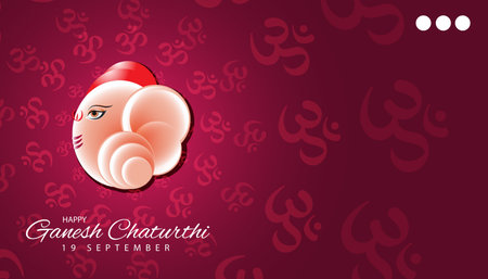 Vector Ganesh Chaturthi festival cardのイラスト素材