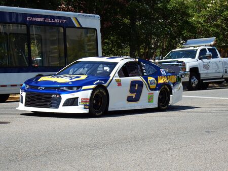 Montgomery, Alabama - August 17, 2019: Chase Elliott Race Car Outside Buckmasters Archery Competition at Montgomery Performing Arts Centerのeditorial素材