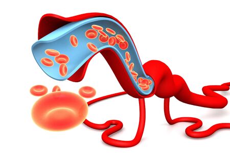 Streaming blood cellsの写真素材