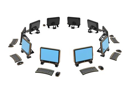 Computer network.3d renderの写真素材