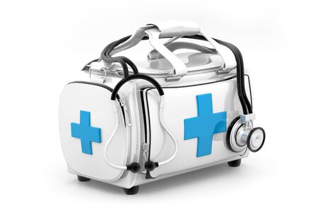 Modern First aid kit.3d renderの写真素材
