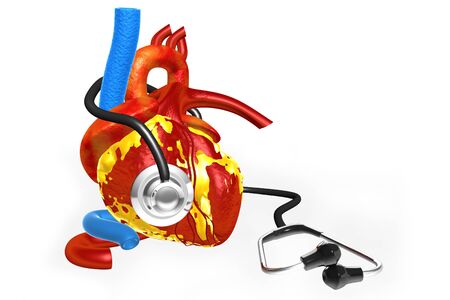 Heart care concept.3d renderの写真素材