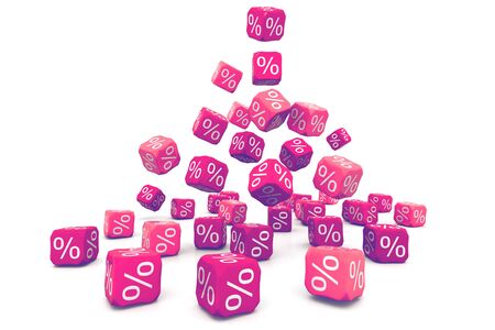 Percent cubes.3d renderの写真素材