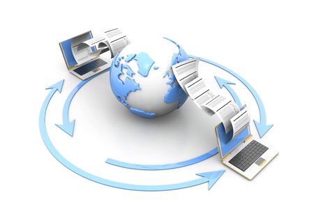FTP file transfer. Internet technology. 3d renderの写真素材