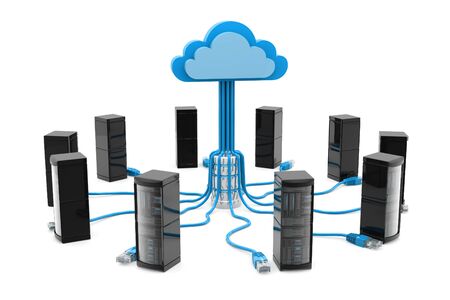 Cloud computing devices. Internet technology. 3d renderの写真素材