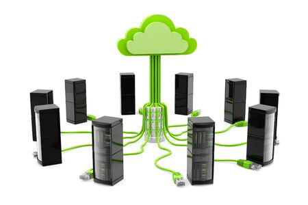 Cloud computing devices. Internet technology. 3d renderの写真素材