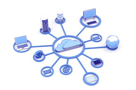Cloud computing devices. 3d renderの写真素材