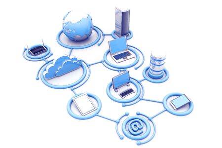 Cloud computing devices. 3d renderの写真素材