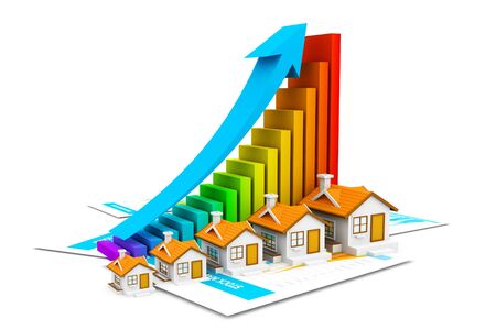 Economical Real estate chart. 3d renderingの写真素材