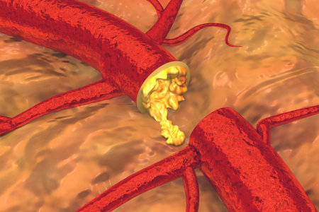 Artery blocked with cholesterol