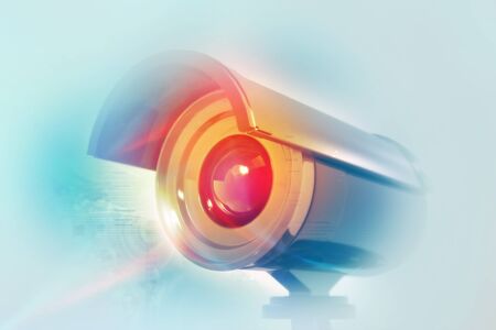 Modern Security or surveillance camera.3d illustrationの写真素材