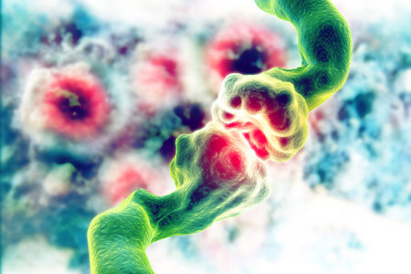 Neurons on scientific background. 3d illustration