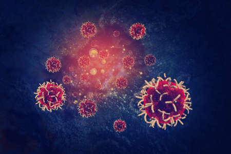 Cancer cells.3d illustrationの写真素材