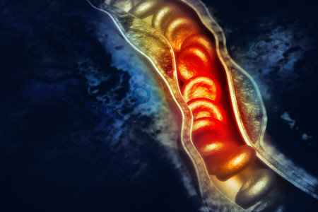 Blood cells in an artery