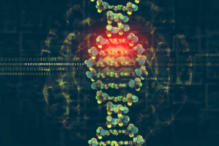 DNA cell on scientific backgroundの写真素材