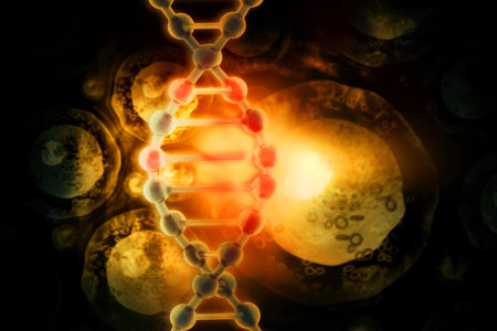 DNA cell on scientific background
