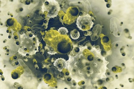 Cancer cells.3d illustration