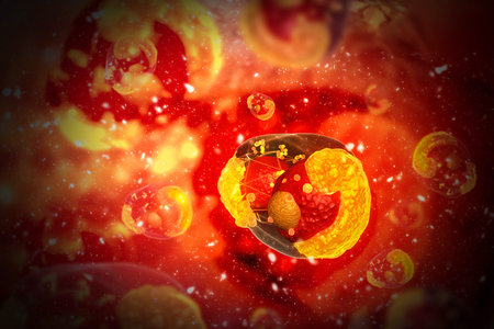 Cancer cells.3d illustration