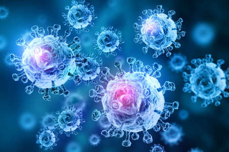 Viral disease, virus, bacteria, cell, 3d illustrationの写真素材