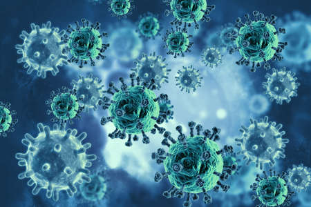 Viral disease, virus, bacteria, cell, 3d illustrationの写真素材