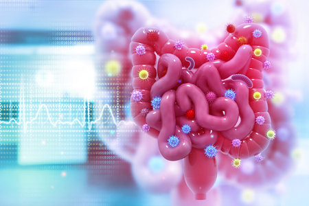 colon cancer. colonoscope in the colon. polyp removal.3d illustration