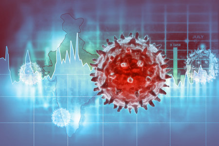 Coronavirus on scientific background. 3d illustration