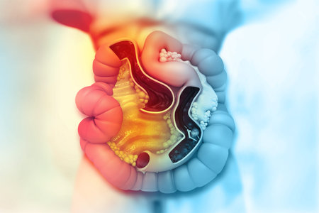 Colon cancer. Colorectal surgery. 3d illustration