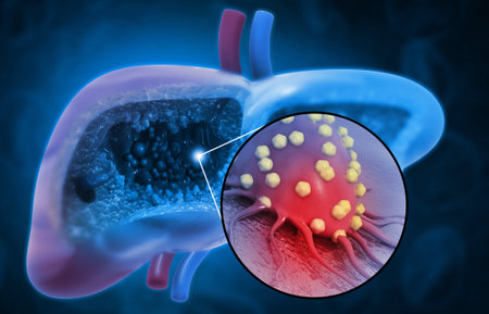 Liver disease. Liver infection. Viral infection. 3d illustrationの写真素材