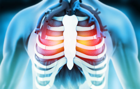 Human lungs anatomy on science background. 3d illustration