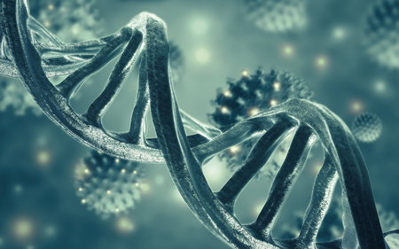 Science Biotechnology DNA structure. 3d illustrationの写真素材