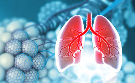 Anatomy of human lungs on medical background. 3d illustrationの写真素材