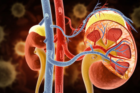 Human kidney cross section.3d illustrationの写真素材