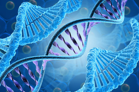 DNA structure on science background. 3d illustrationの写真素材