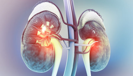 Kidneys human renal realistic 3d illustration