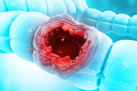 Colon cancer, Colon disease concept. 3d illustration
