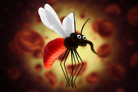 Dengue (break-bone fever) is a viral infection that spreads from mosquitoes to people. 3d illustrationの写真素材