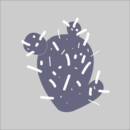 Dark Grey Cactus icon. Vector Illustration.のイラスト素材