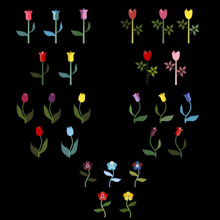 Beautiful spring flower collection. delicate fancy design.のイラスト素材