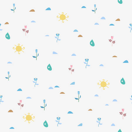 Simple Seamless Floral Pattern.For backgrounds, wallpapers, fabric, prints, textiles, textures, wrapping, cards, cover.のイラスト素材