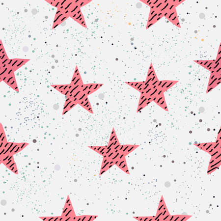 Cute Star Background. Seamless Pattern with stars. Vector Illustration.の写真素材