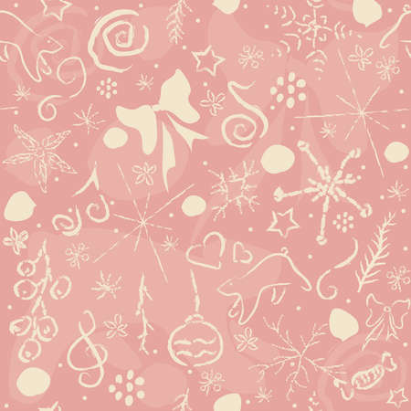 Cute Hand Drawn Winter Pattern. Seamless Pattern. Vector Illustration&#xA;の写真素材